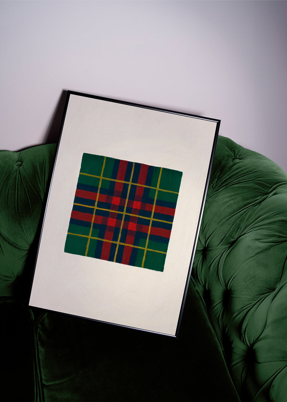 Geometrisk plakat med håndmalet tartanmønster – Product1
