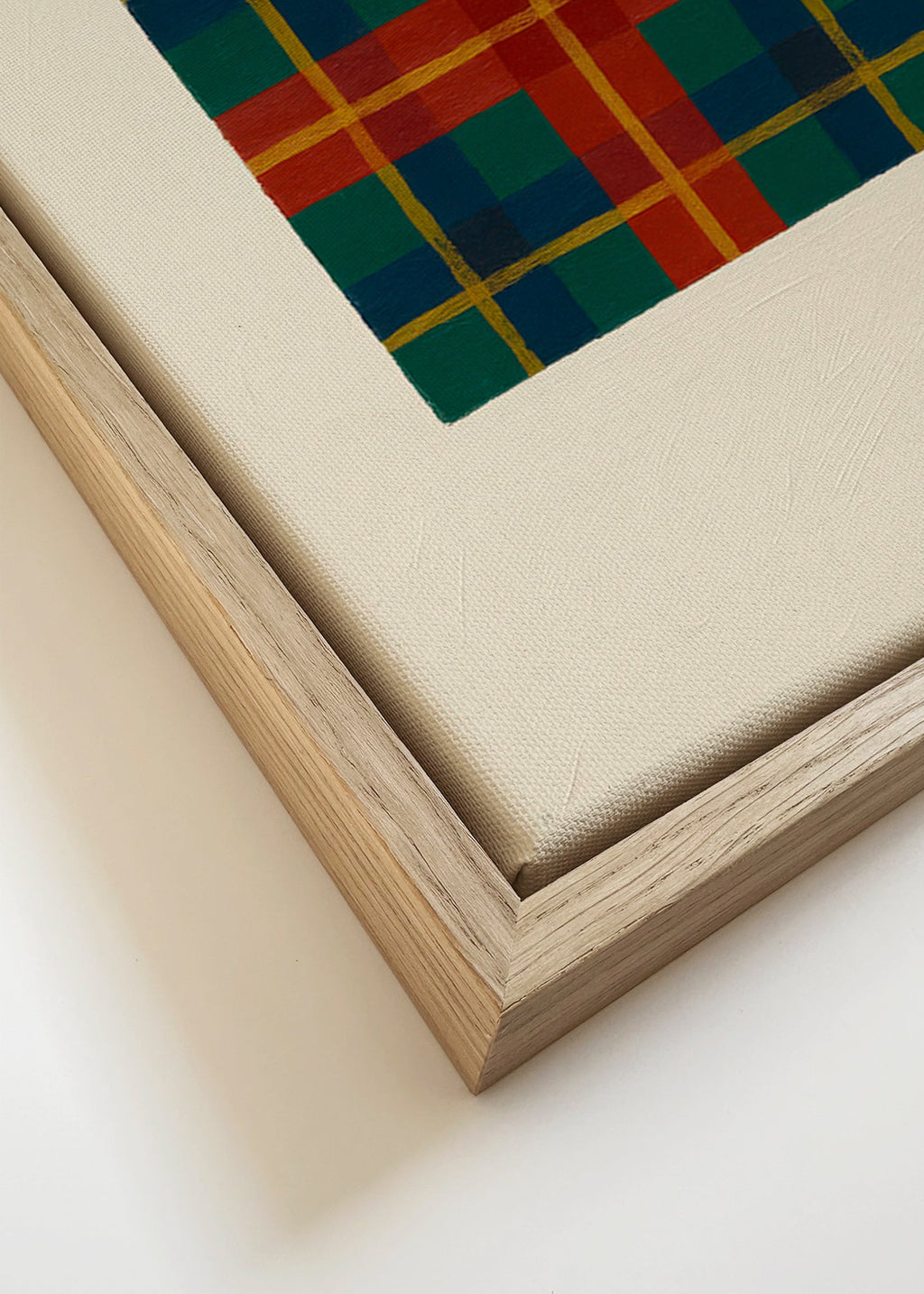 Geometrisk plakat med tartanmønster – Canvas detail