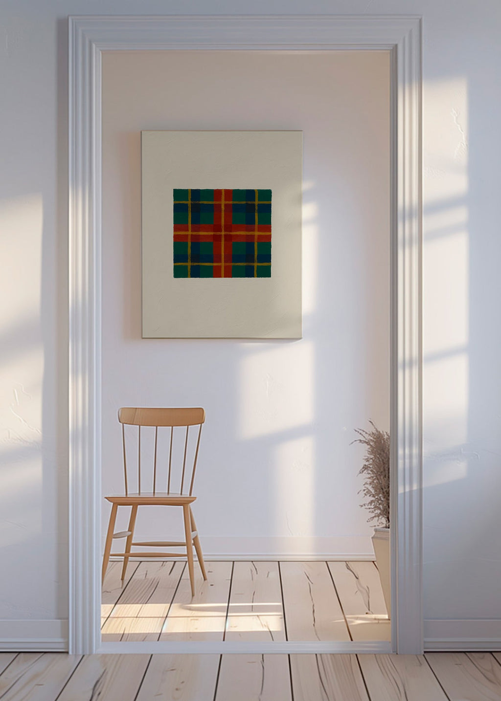 Geometrisk plakat med tartanmønster – Canvas