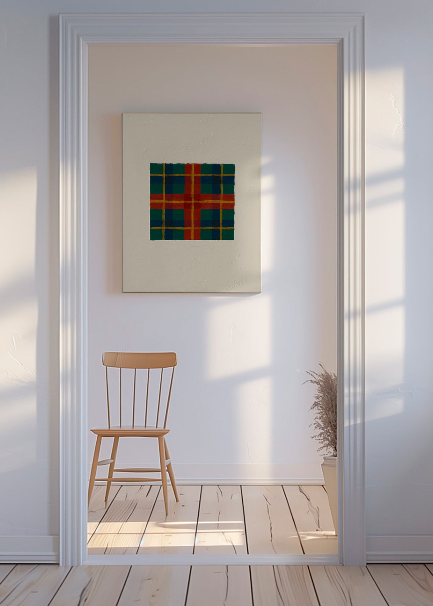 Geometrisk plakat med tartanmønster – Canvas