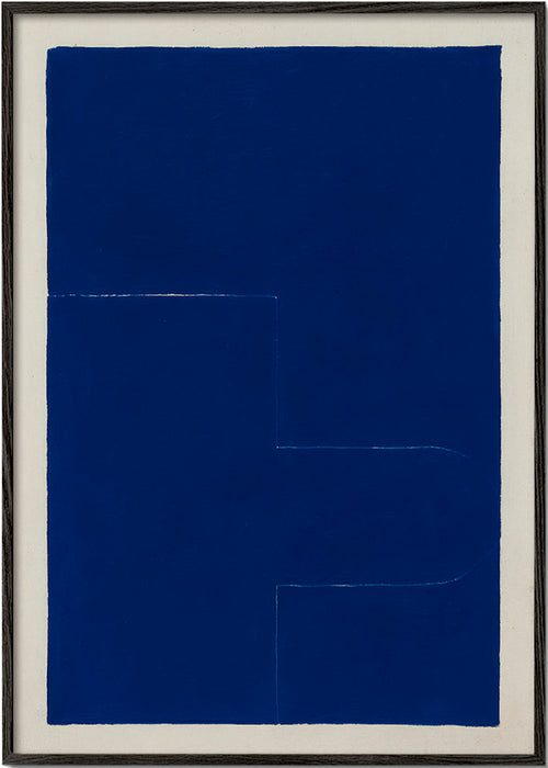 Geometrisk plakat med dybblåt blok – Black Frame
