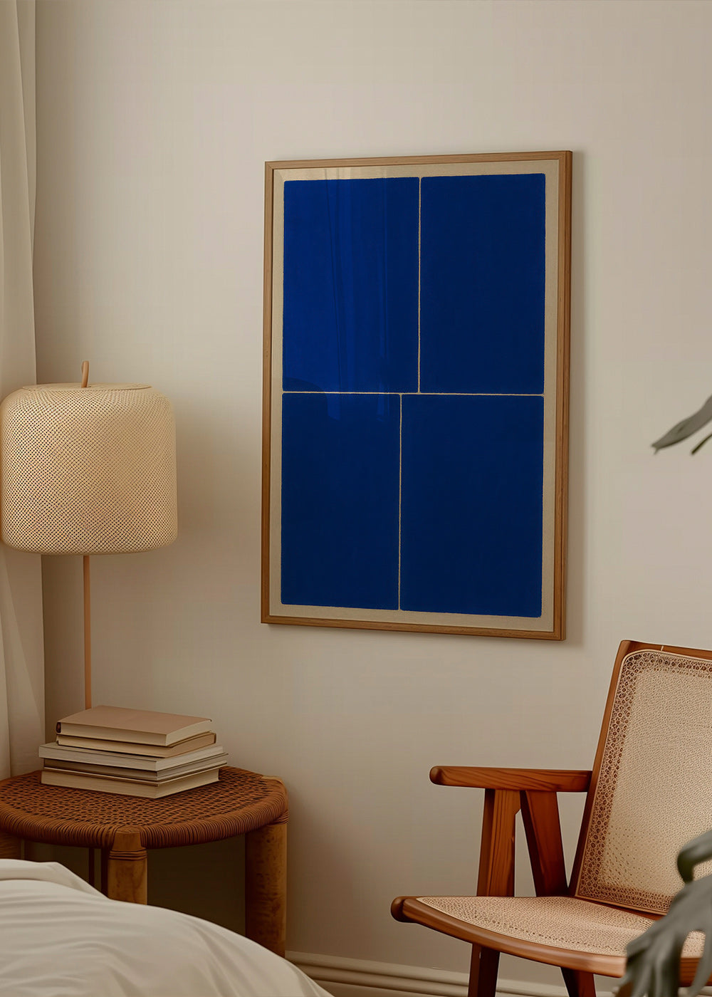Geometrisk maleri med blå paneler – Product1