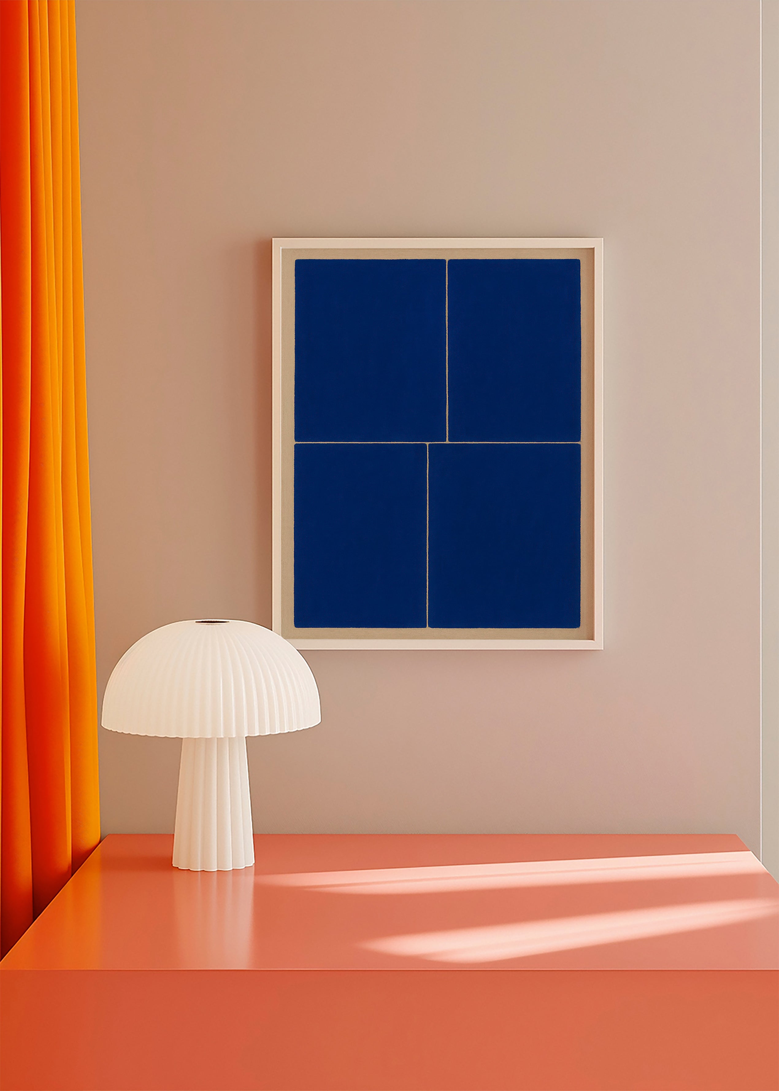 Geometrisk maleri med blå paneler – Product2