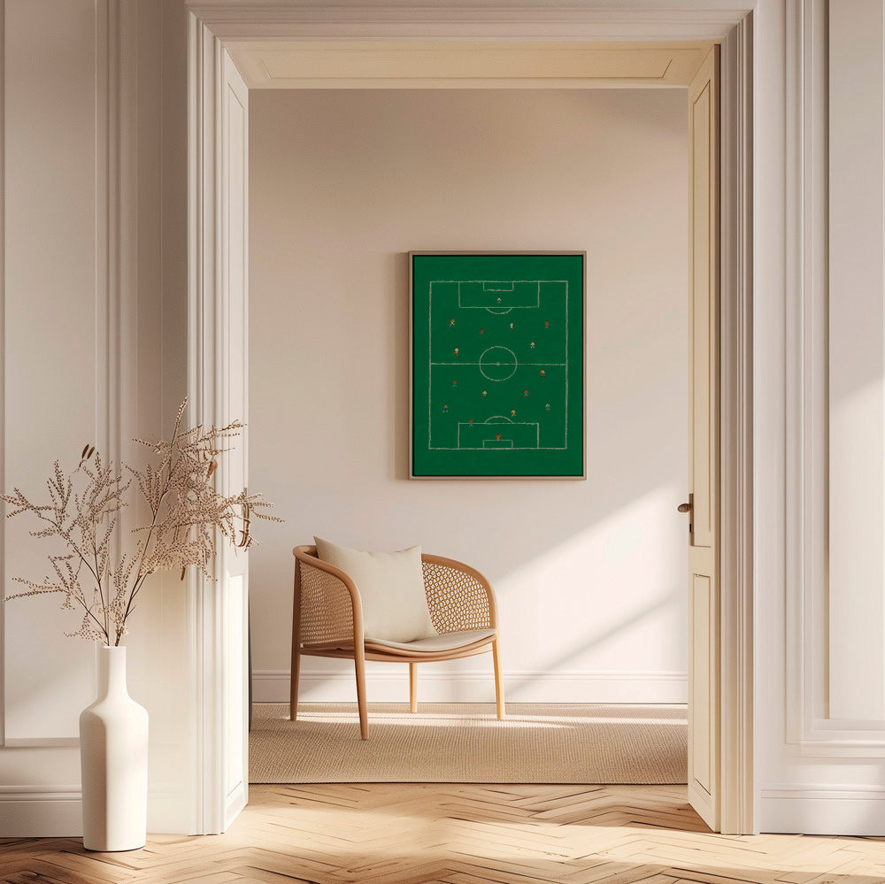 Sportkunst: illustreret fodboldbane – Canvas1