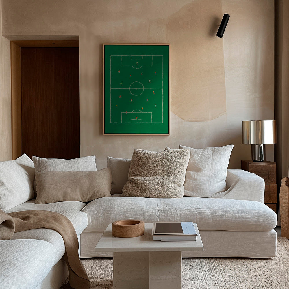 Sportkunst: illustreret fodboldbane – Canvas2