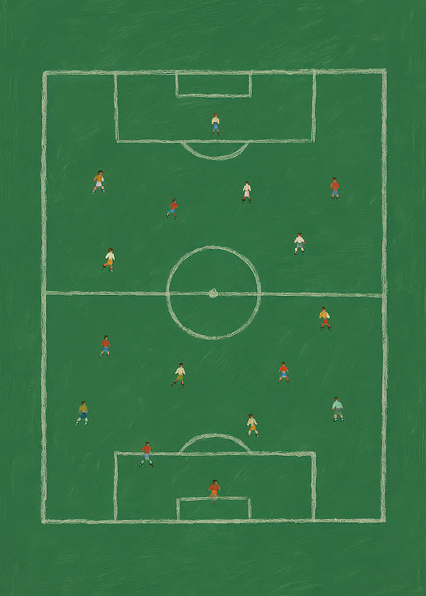 Sportkunst: illustreret fodboldbane