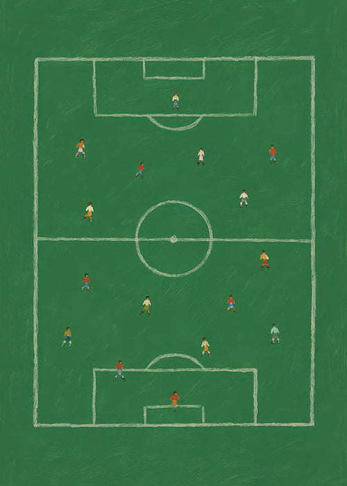 Sportkunst: illustreret fodboldbane