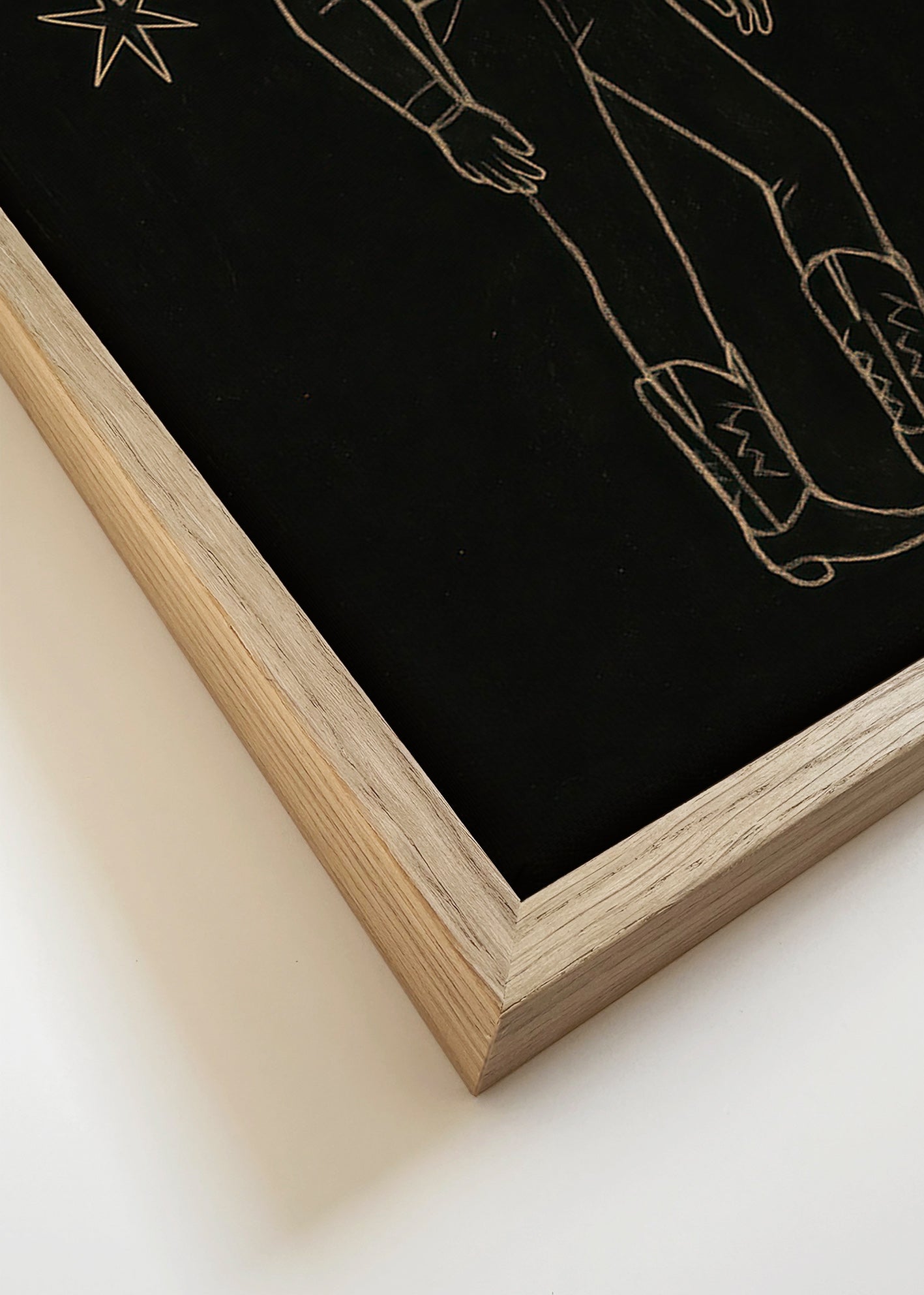 Illustration cowboy linjekunst i guld – Canvas detail