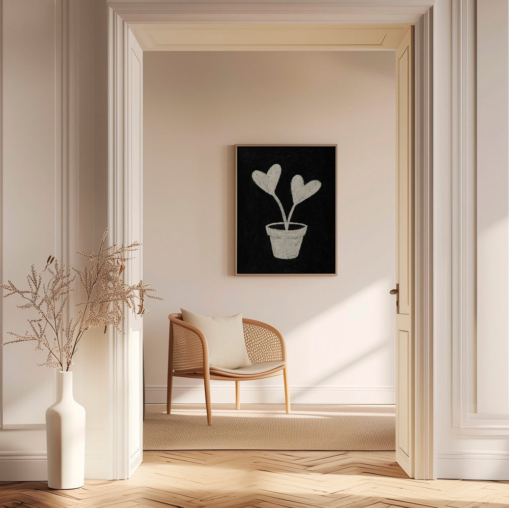 Botanisk plakat hjerteblade i potte – Canvas2