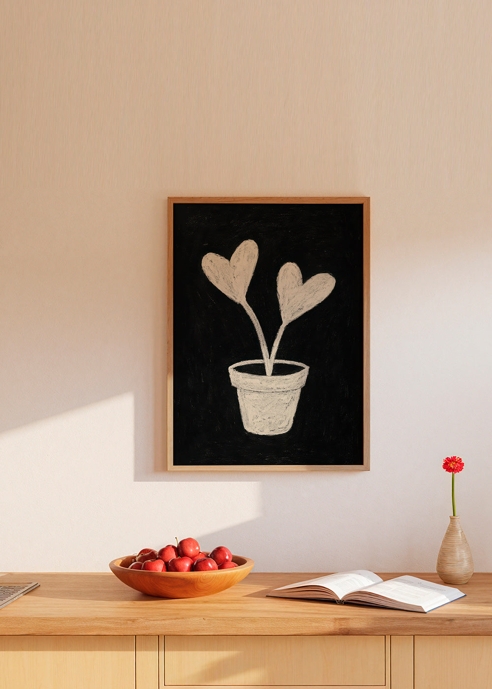 Botanisk plakat hjerteblade i potte – Product2