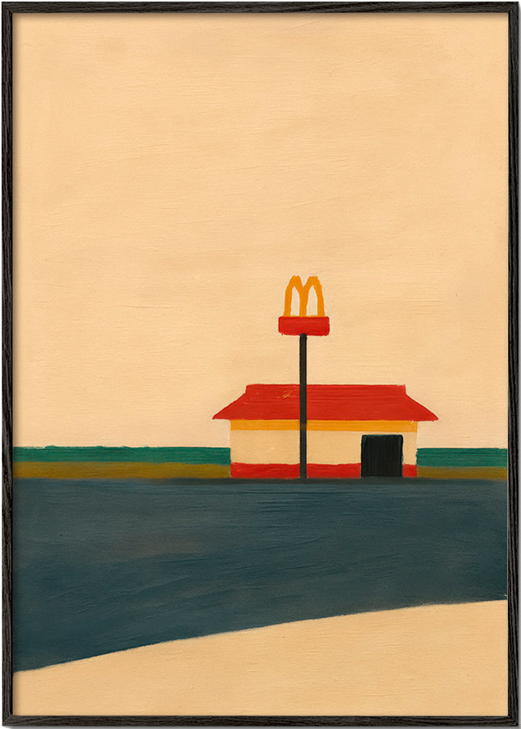 Køkkenkunst minimalistisk med diner og gyldent bue – Black Frame