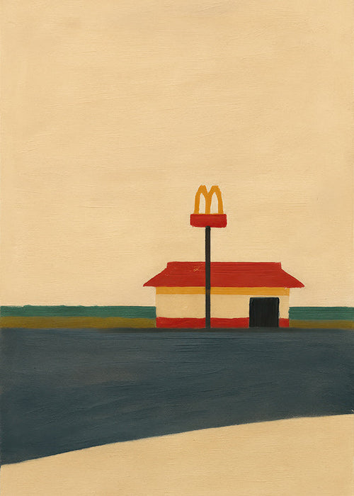 Køkkenkunst minimalistisk med diner og gyldent bue