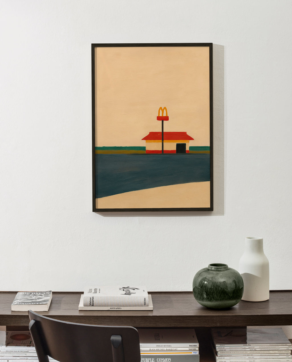 Køkkenkunst minimalistisk med diner og gyldent bue – Product1