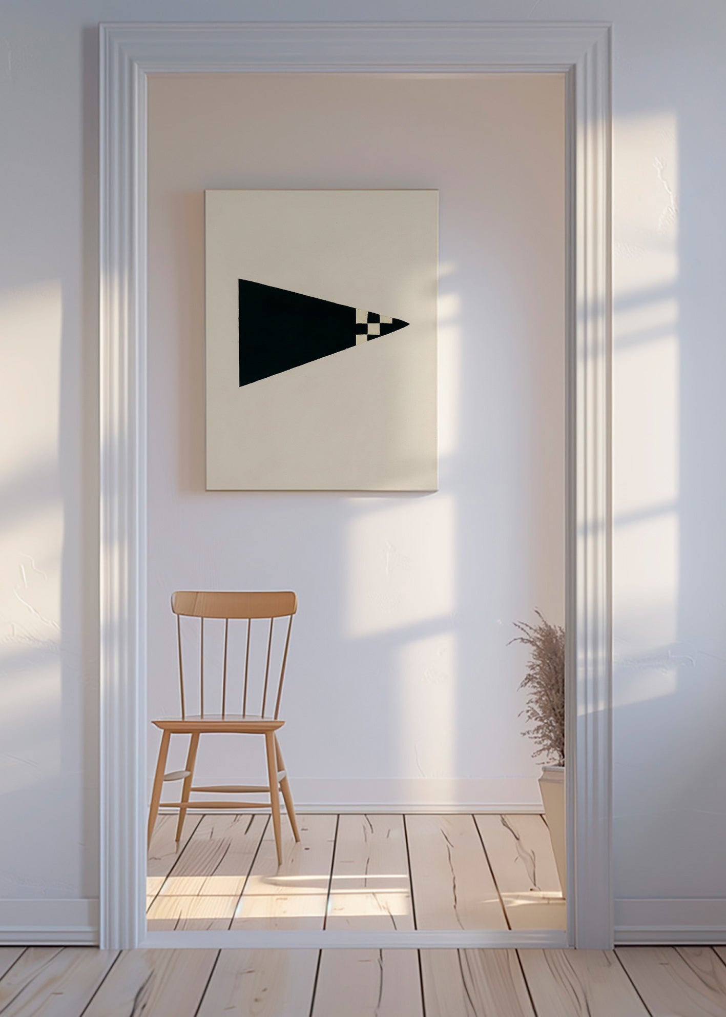 Minimalistisk design med geometrisk flag – Canvas