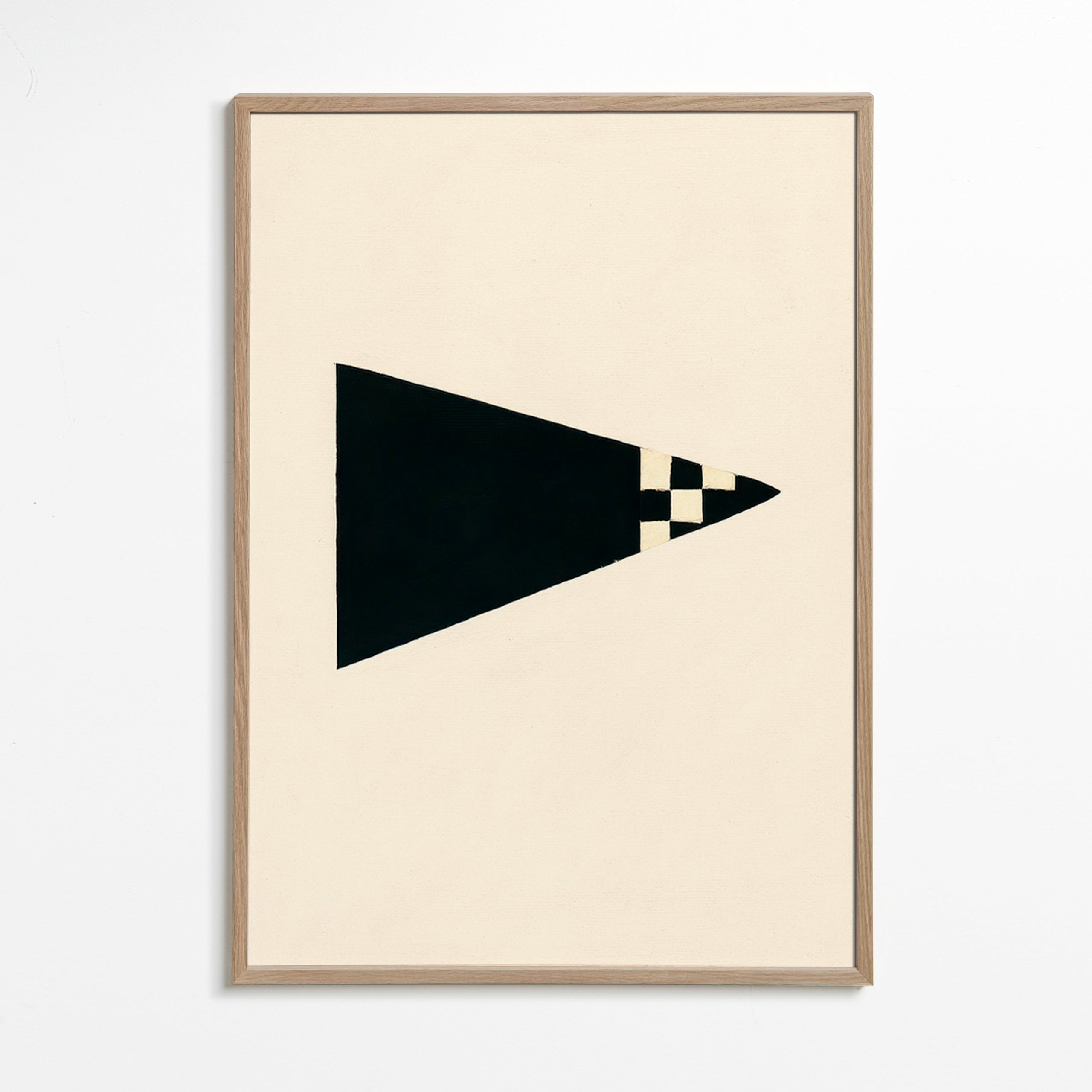 Minimalistisk design med geometrisk flag – Oak Frame