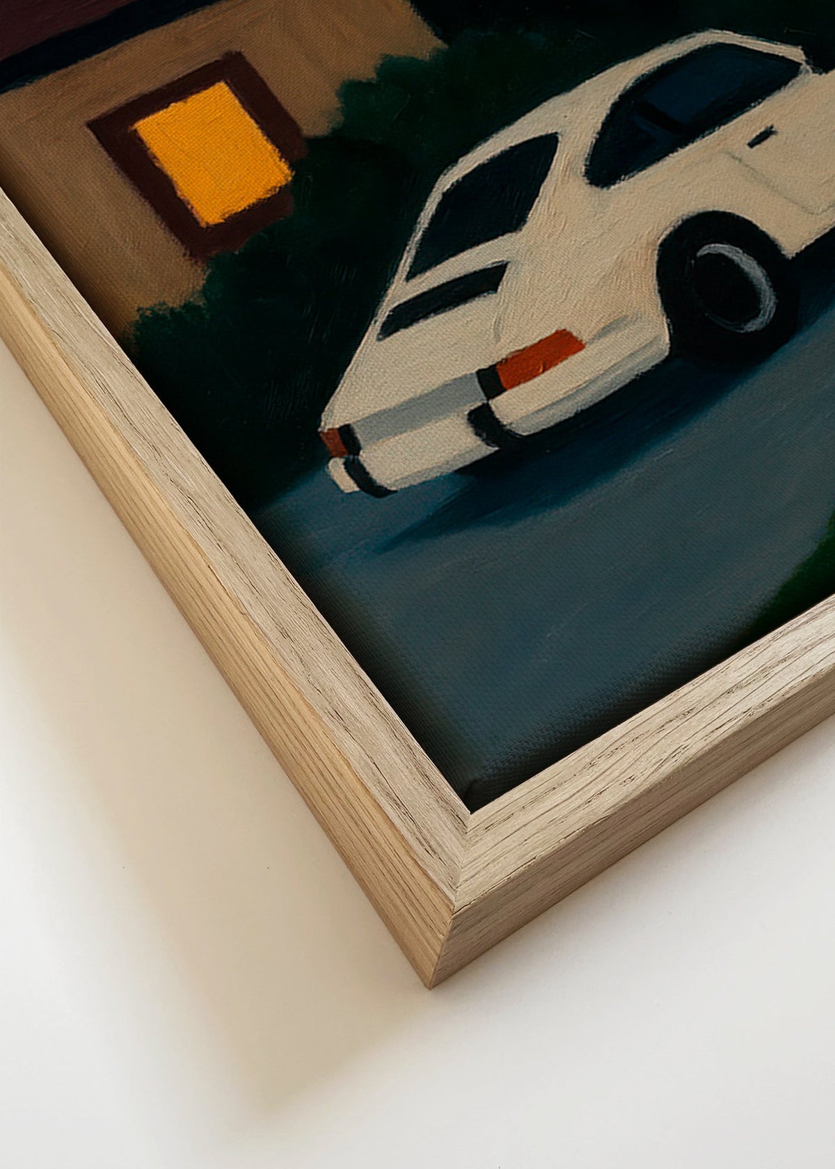 Vintage bil plakat i natlig kørsel – Canvas detail