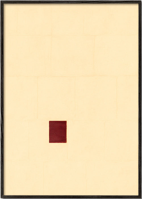 Minimalistisk billede med rød kerne – Black Frame