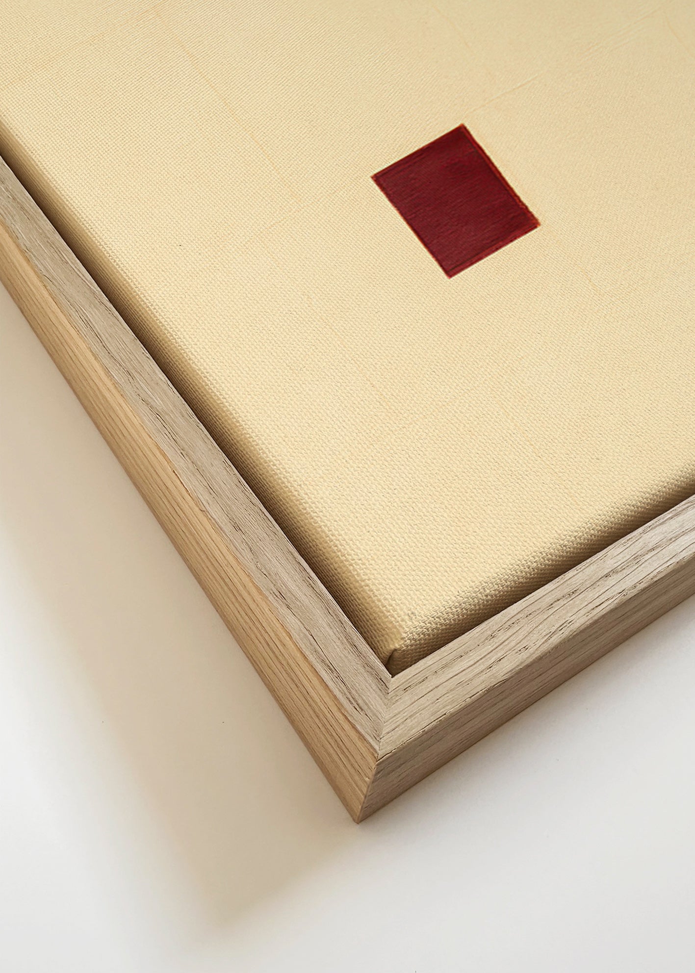 Minimalistisk billede med rød kerne – Canvas detail