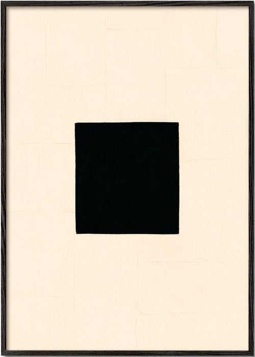 Abstrakt billede: sort firkant på creme – Black Frame