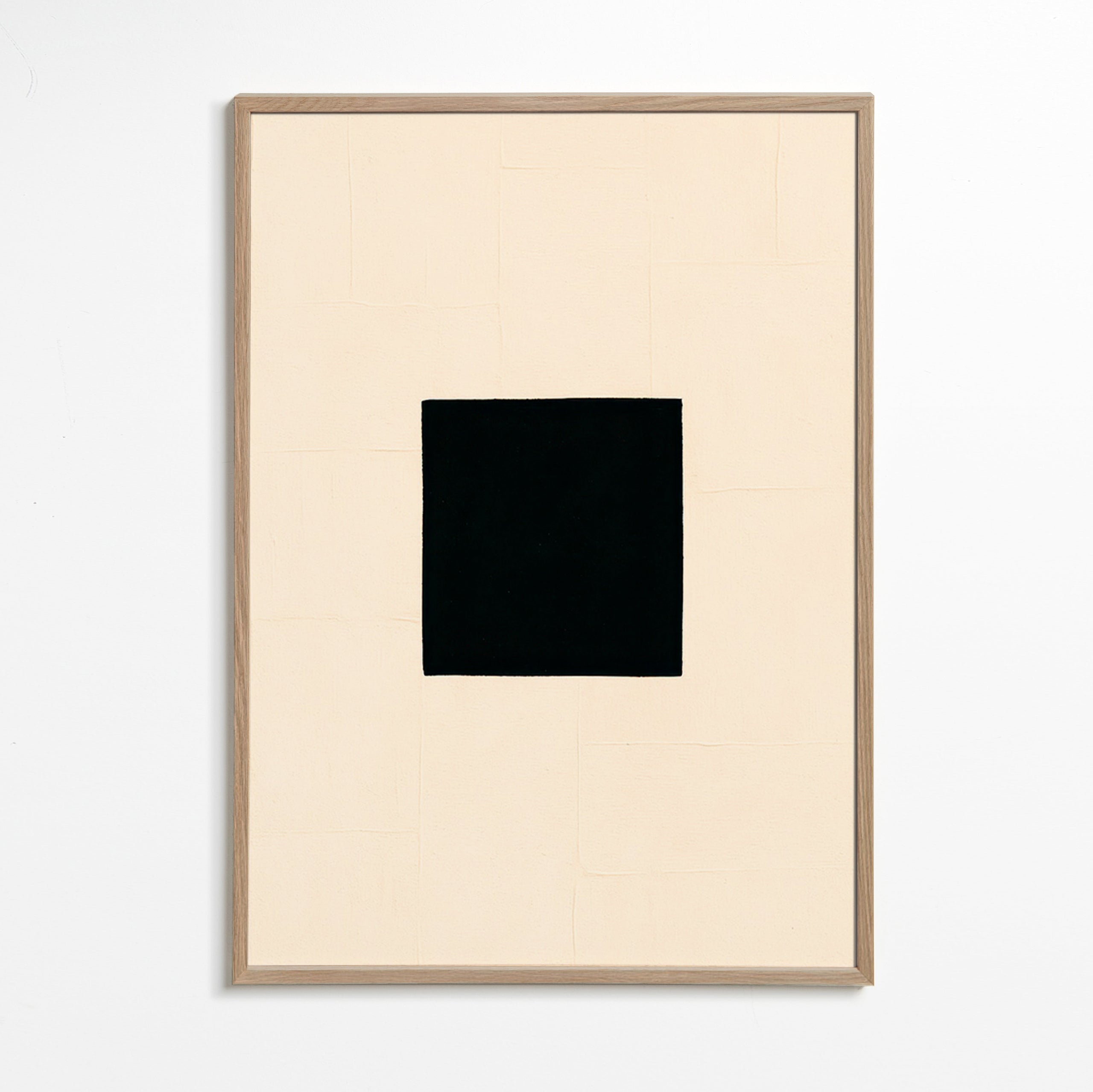 Abstrakt billede: sort firkant på creme – Oak Frame