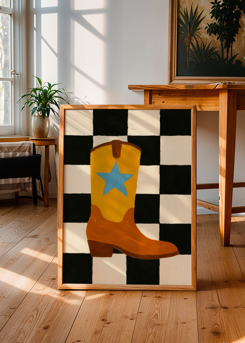 Illustration af cowboystøvle med stjerne – Product1