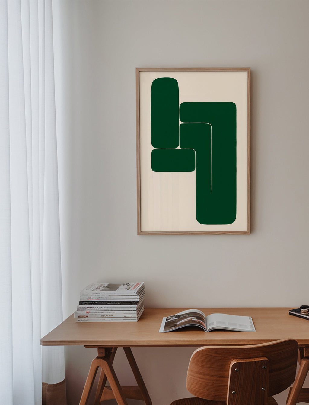 Geometrisk grønt værk med L-former – Product1