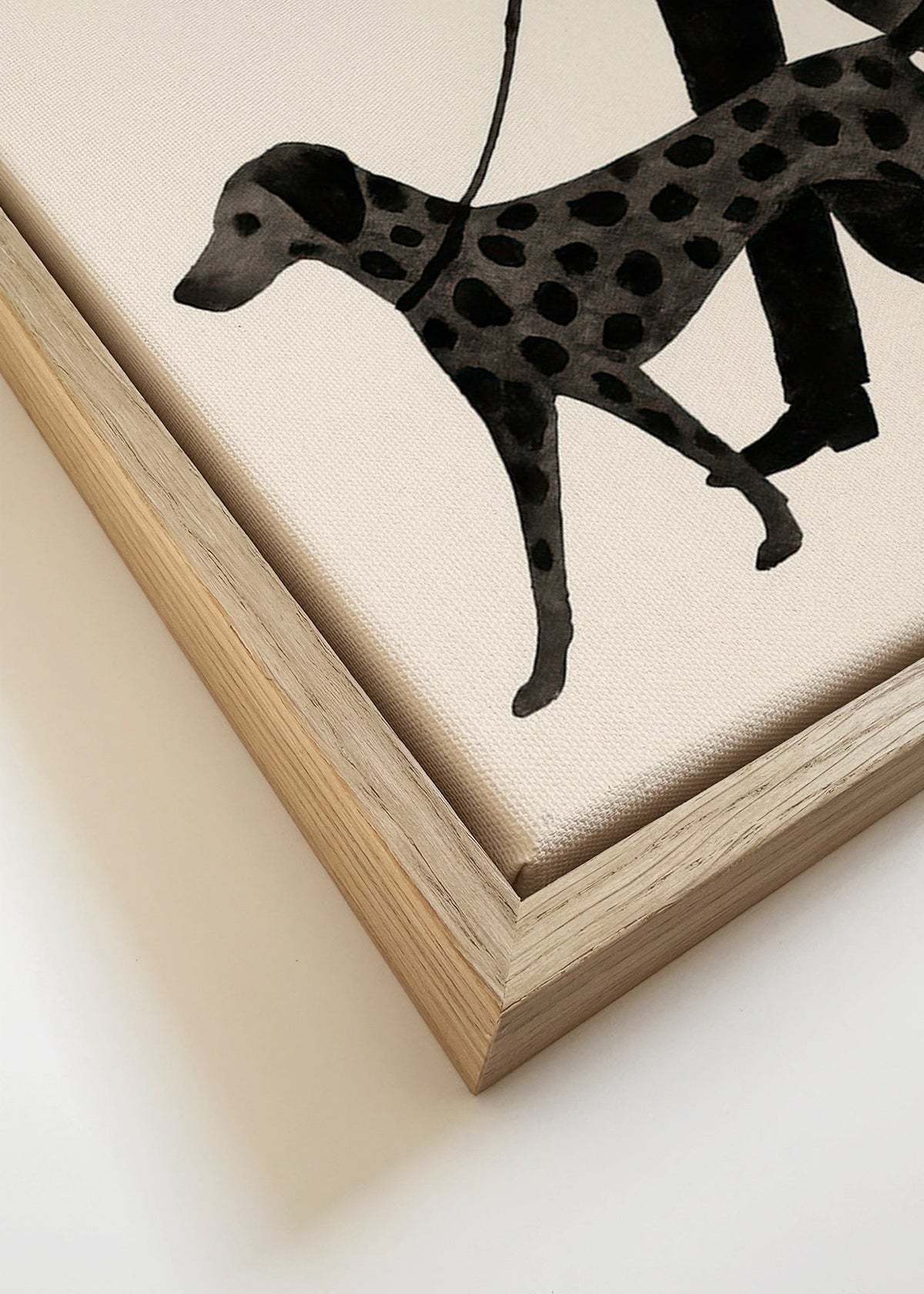 Billede hund gåtur silhuet – Canvas detail