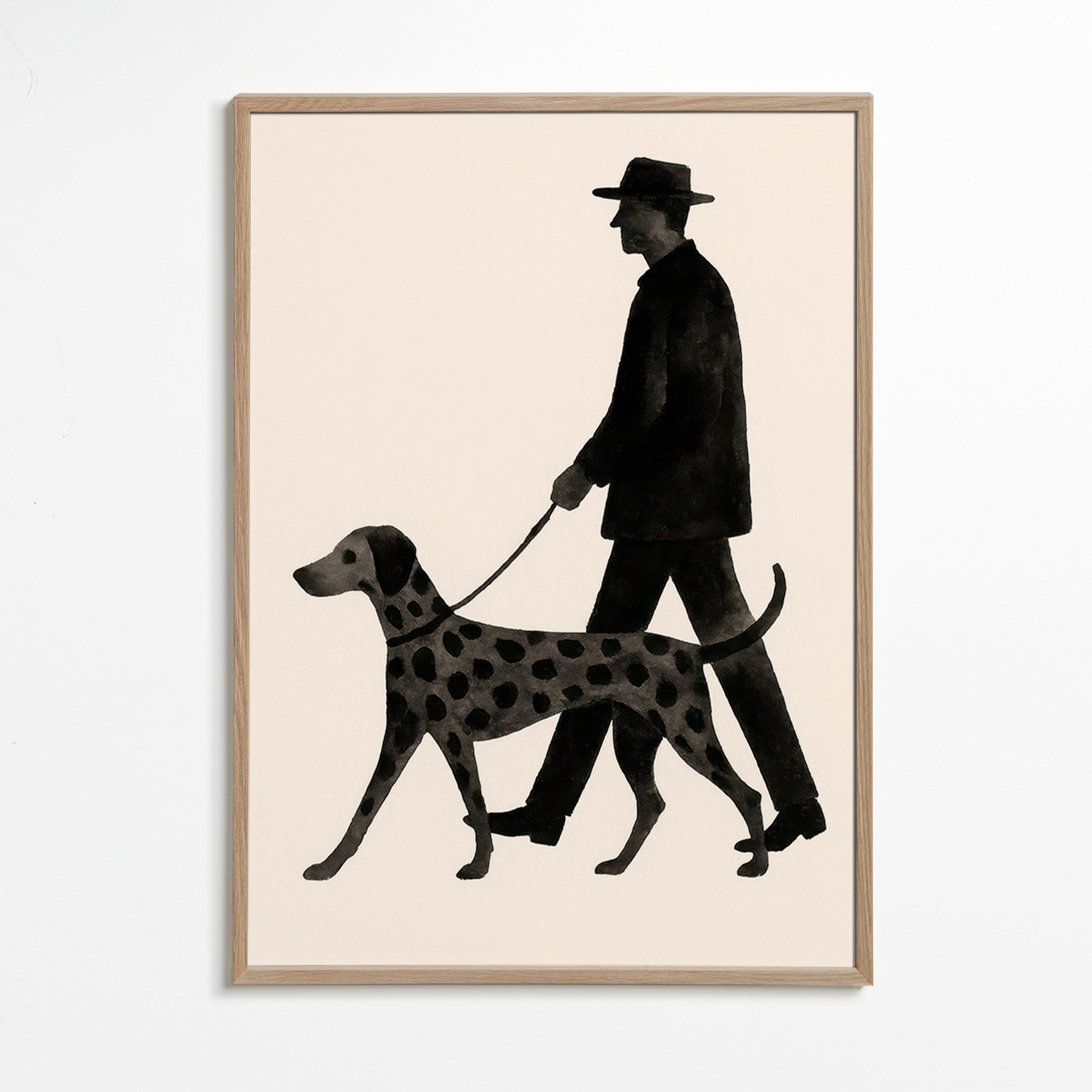 Billede hund gåtur silhuet – Oak Frame