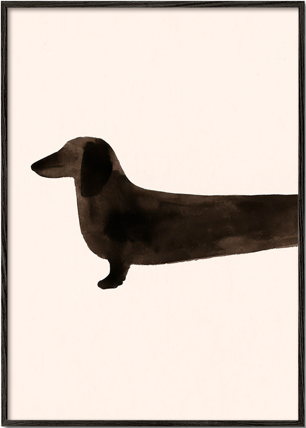 Plakat gravhund silhuet minimal – Black Frame