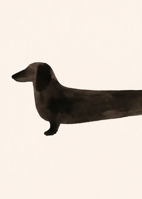 Plakat gravhund silhuet minimal