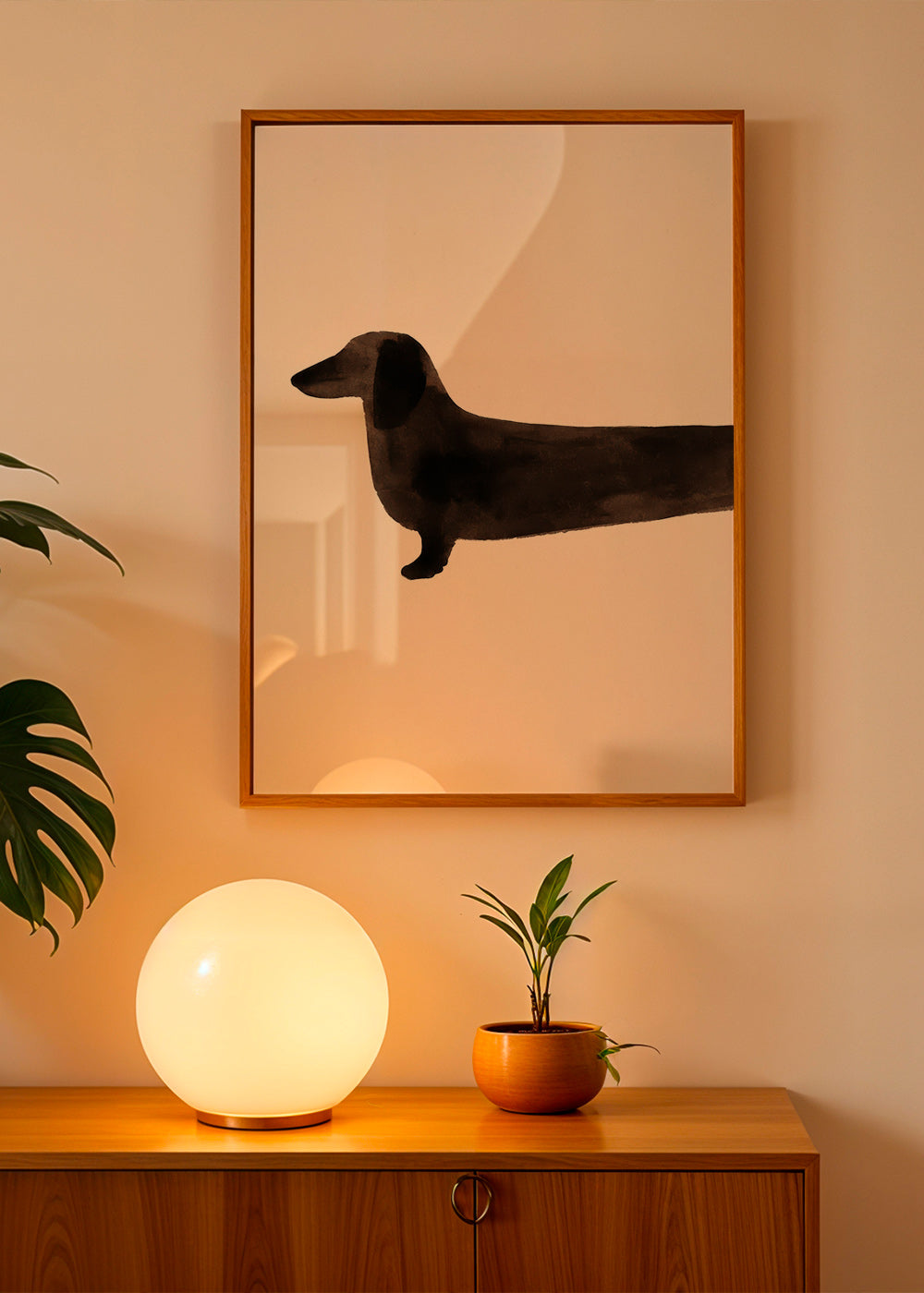 Plakat gravhund silhuet minimal – Product1