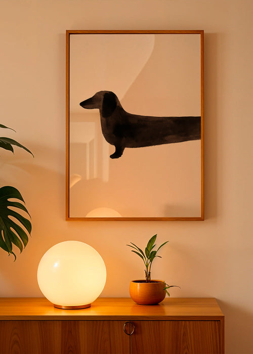 Plakat gravhund silhuet minimal – Product1