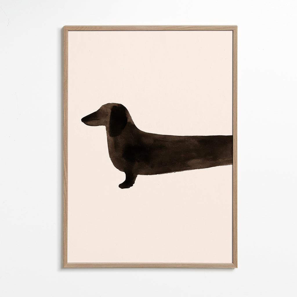 Plakat gravhund silhuet minimal – Oak Frame