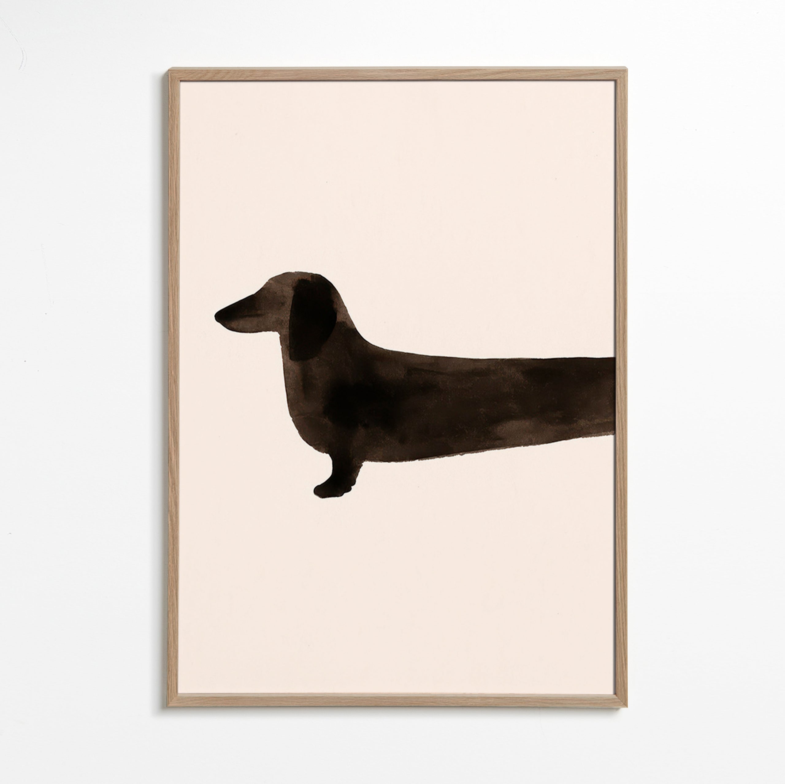 Plakat gravhund silhuet minimal – Oak Frame