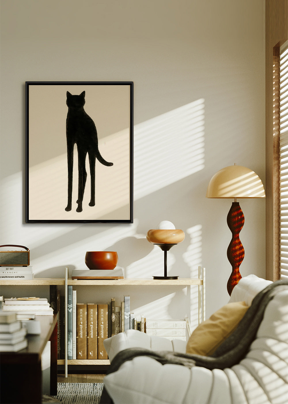 Plakat med forlænget katte-silhuet – Canvas1