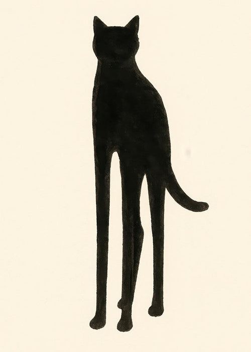 Plakat med forlænget katte-silhuet