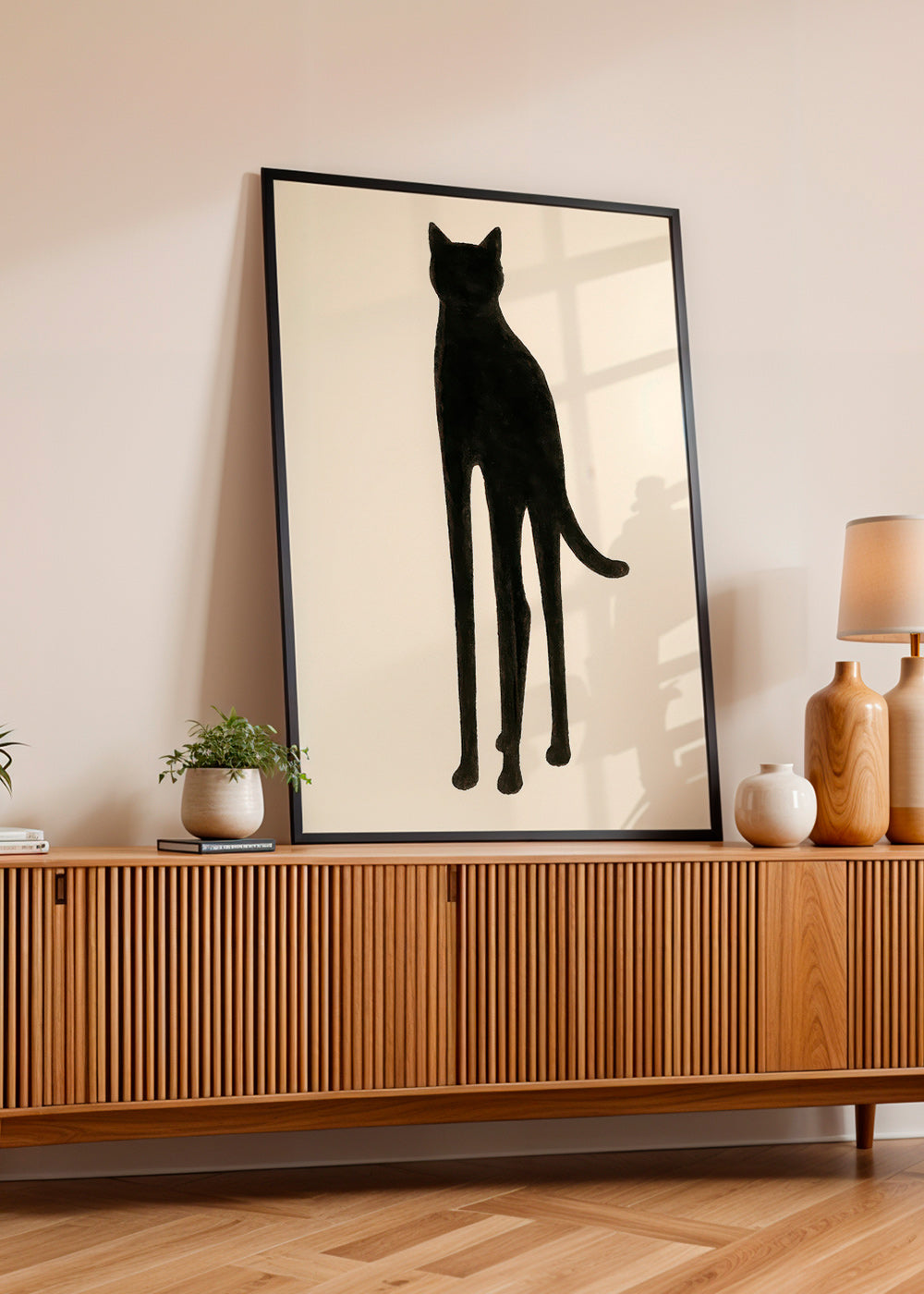 Plakat med forlænget katte-silhuet – Product1