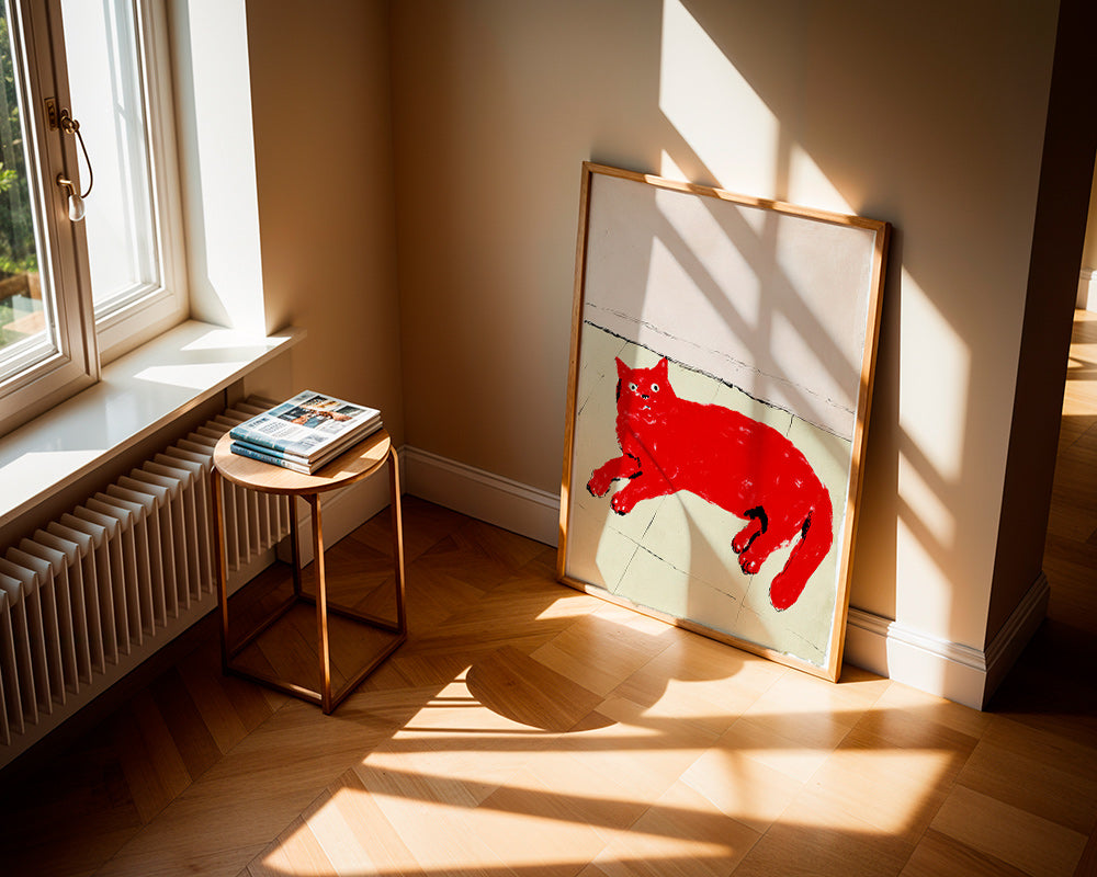 Rødt kattebillede liggende – Product3