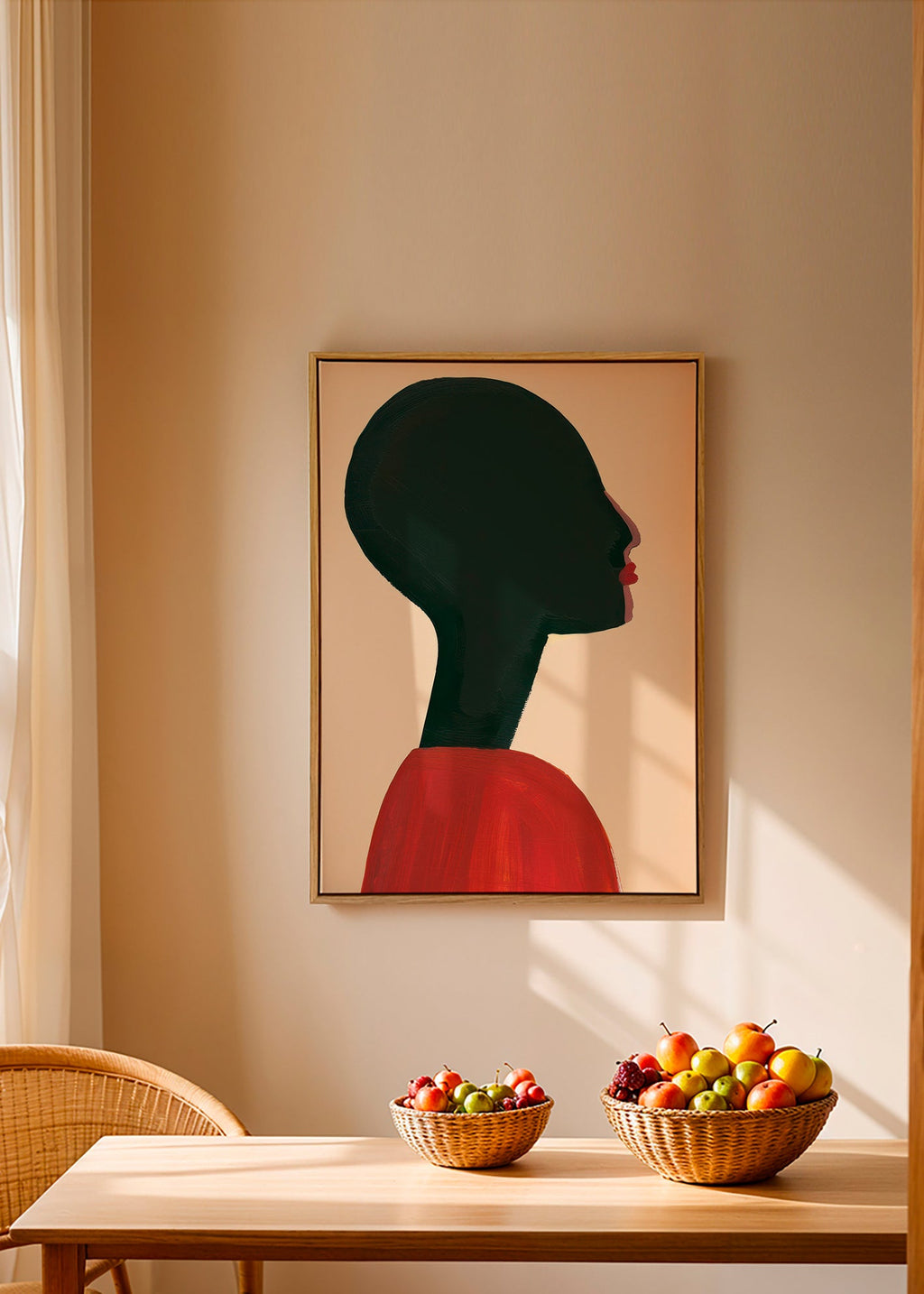 Illustration: stiliseret profil i rød – Canvas2