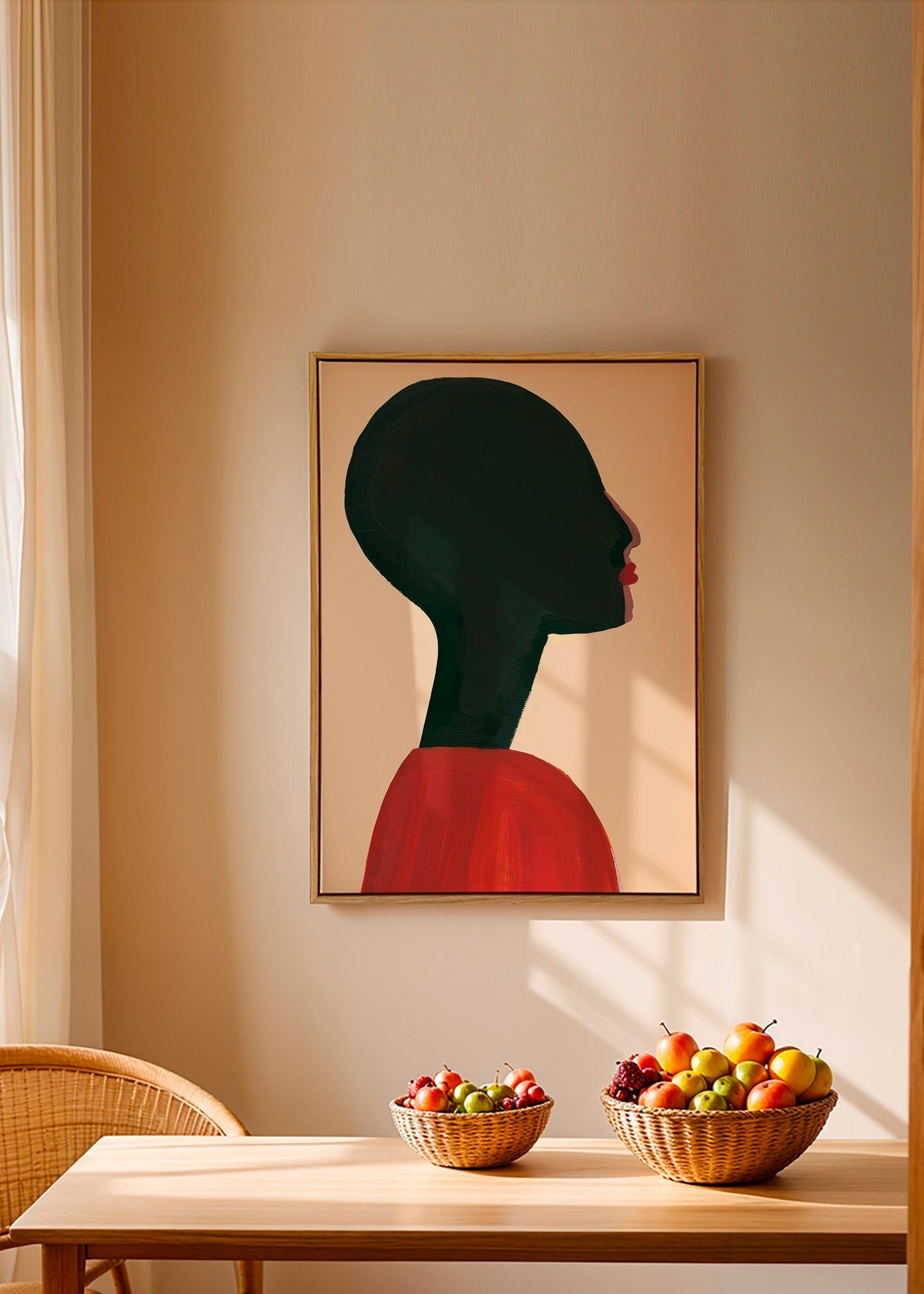 Illustration: stiliseret profil i rød – Canvas2