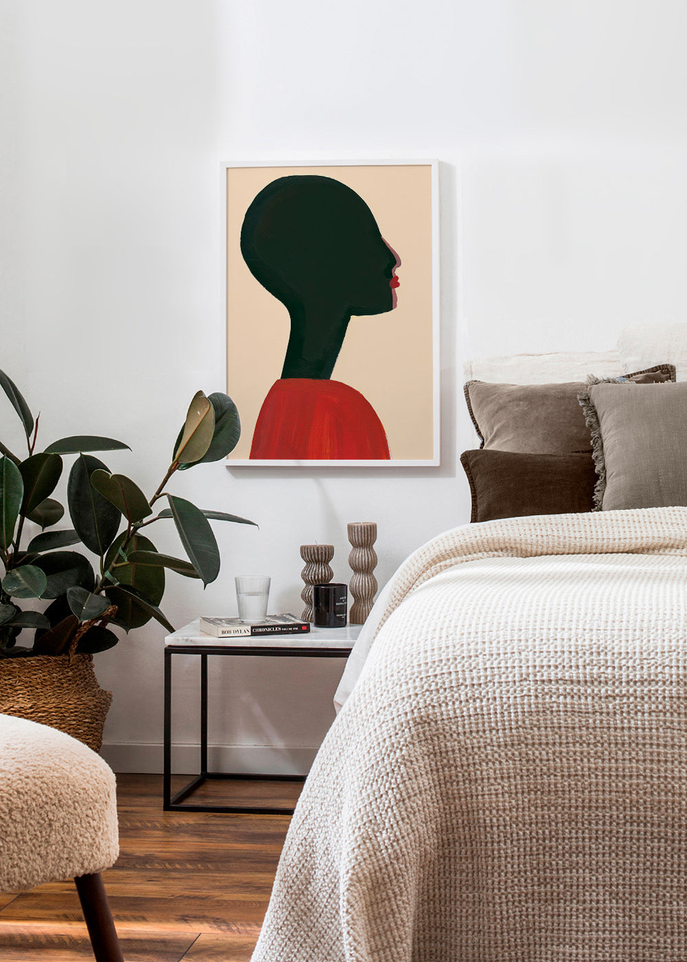 Illustration: stiliseret profil i rød – Product1