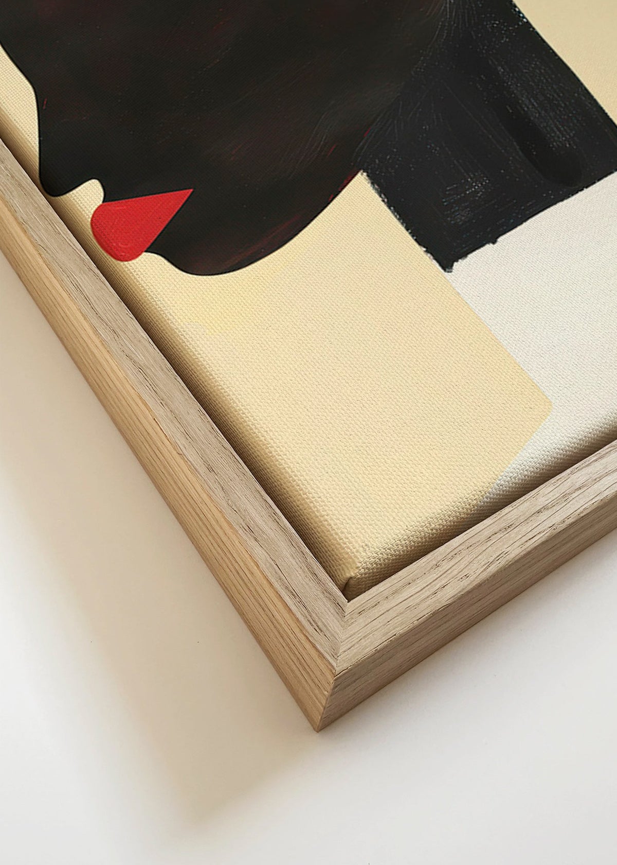 Profilillustration med røde læber – Canvas detail