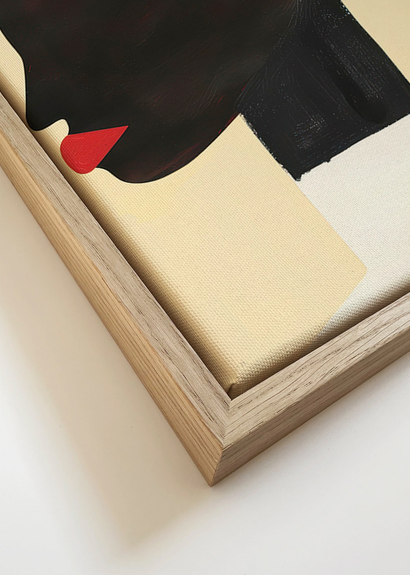 Profilillustration med røde læber – Canvas detail