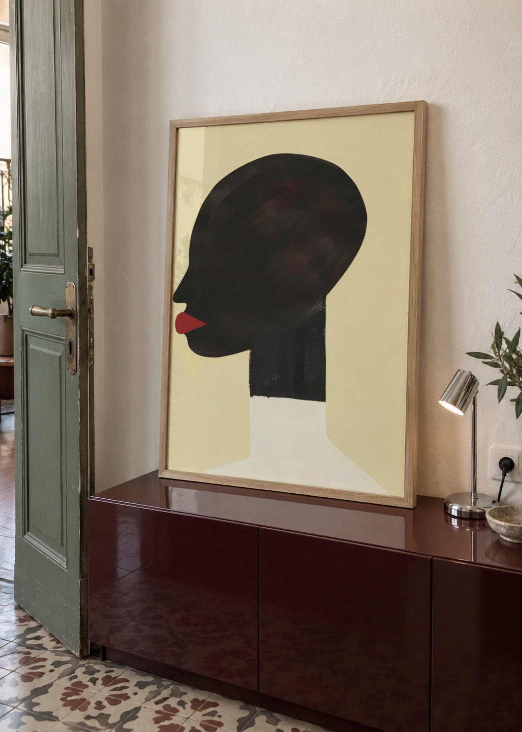 Profile in White - Framed poster in an interior
