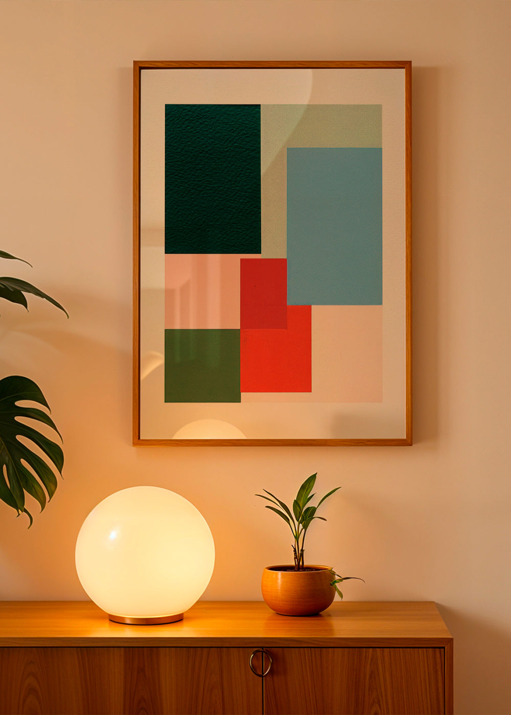 Geometrisk plakat med pastelfarvede blokke – Product2