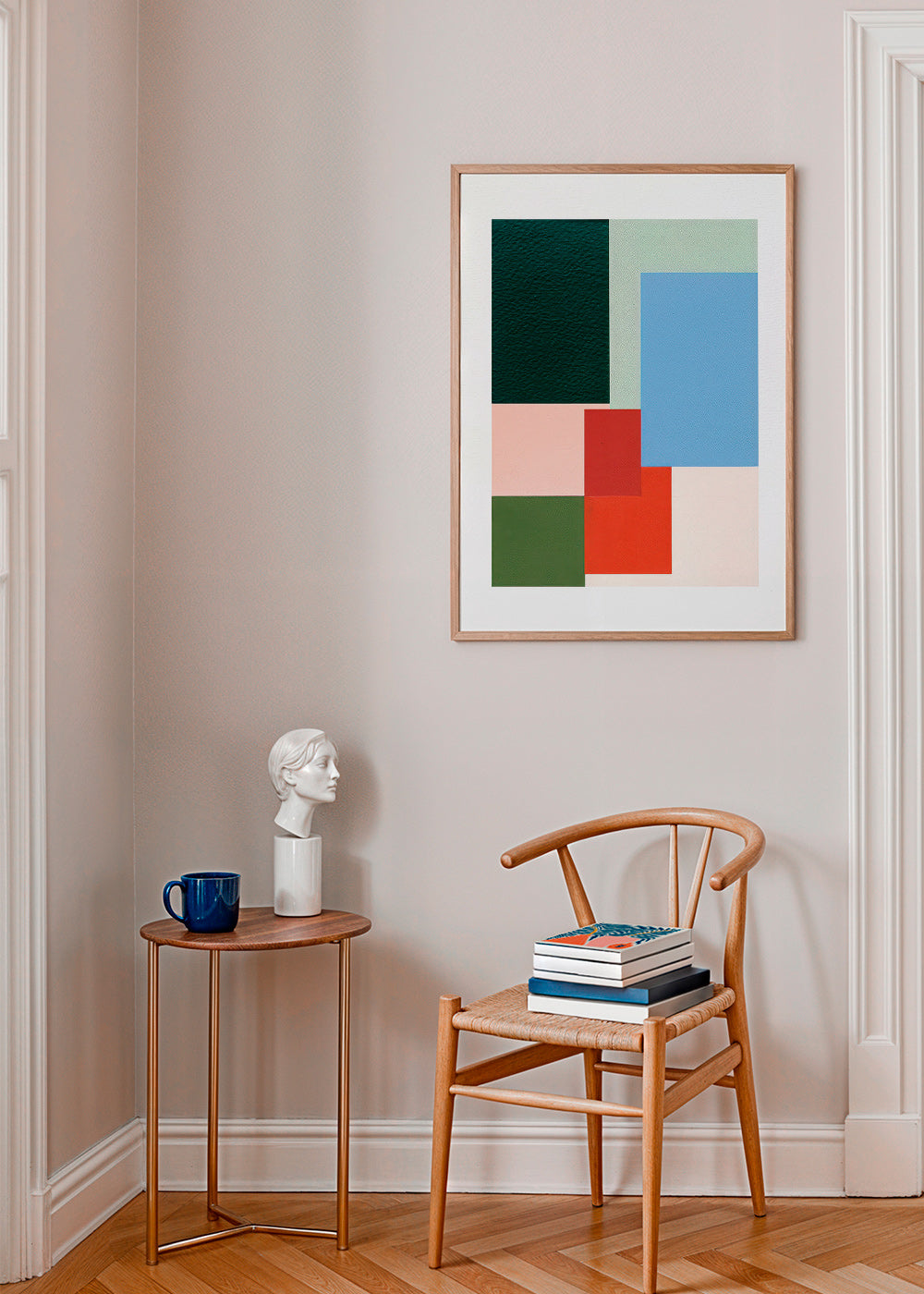Geometrisk plakat med pastelfarvede blokke – Product3