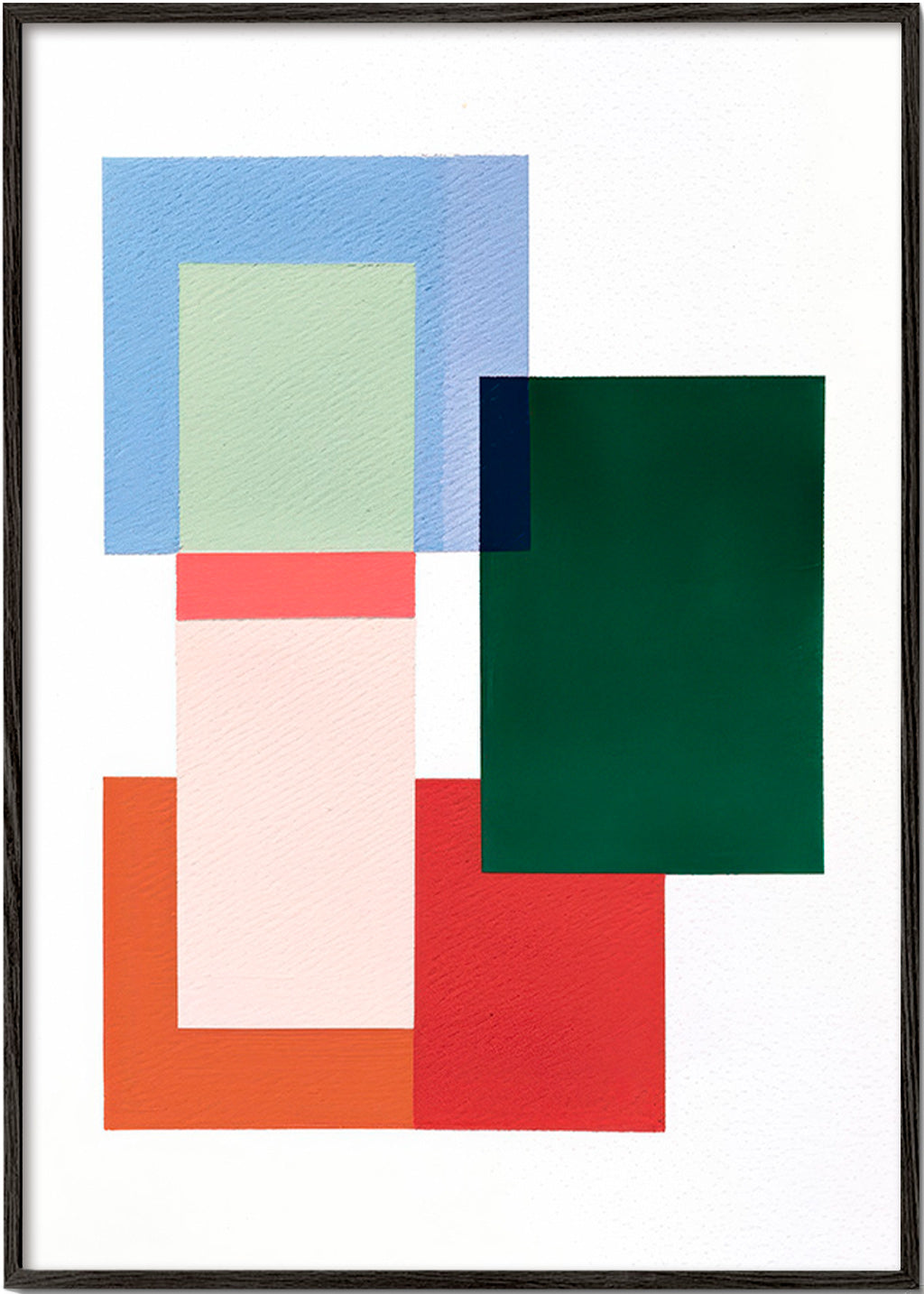 Abstrakt kunst med stablede rektangler – Black Frame