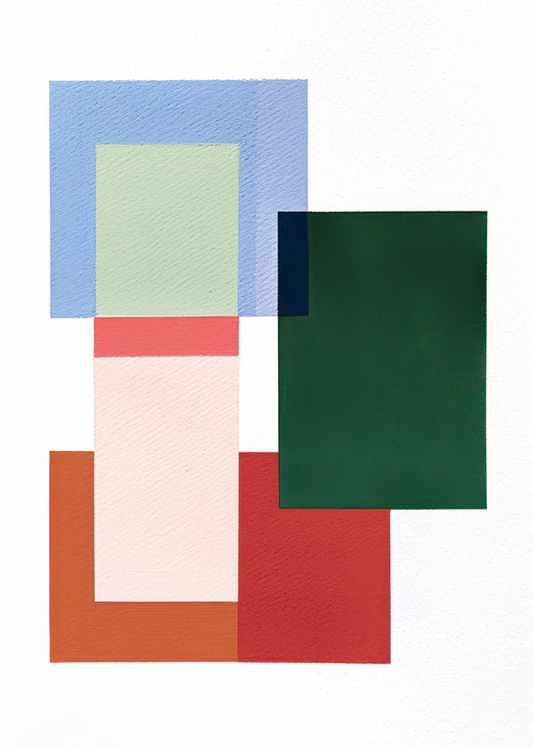 Abstrakt kunst med stablede rektangler