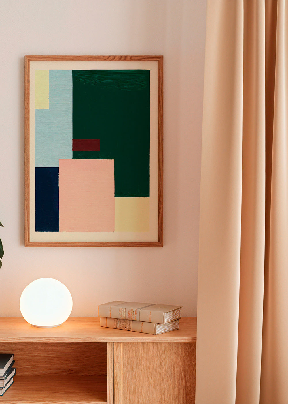 Geometrisk plakat med dybgrønt felt – Product3