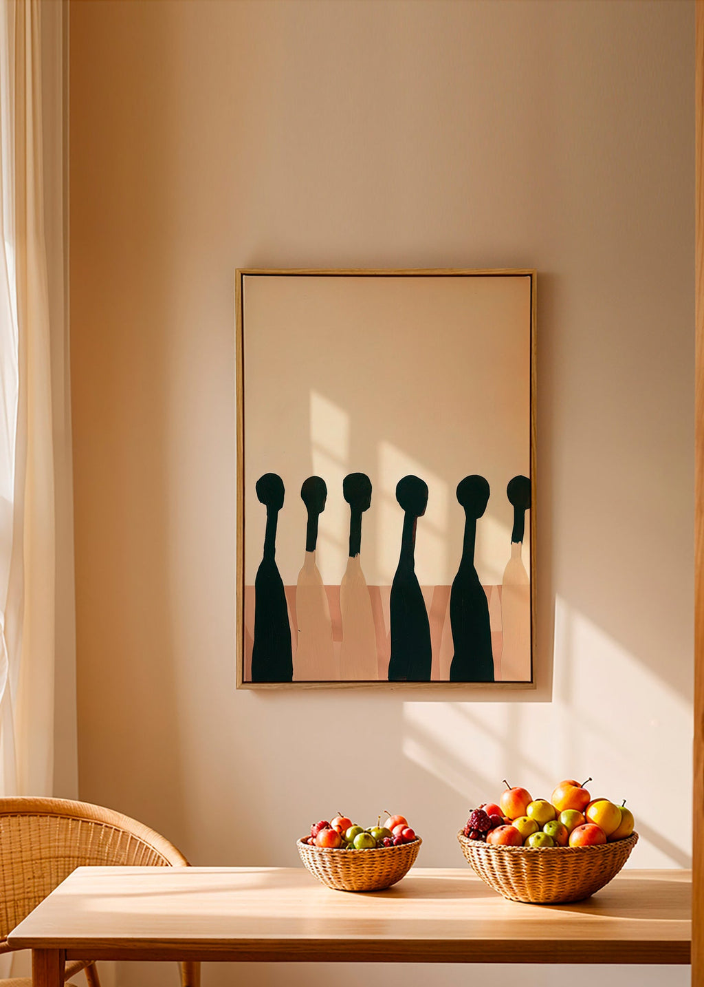Abstrakt kunst med udstrakte figurer – Canvas2